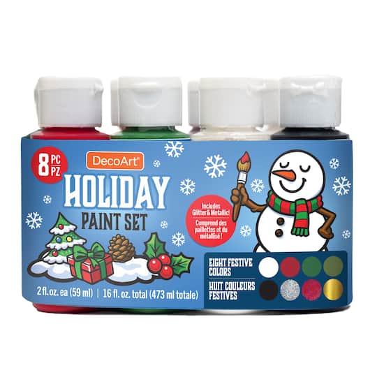 Michaels, DecoArt® 8 Colour Holiday Paint Set – Category: Christmas Wood & Ceramic Crafts